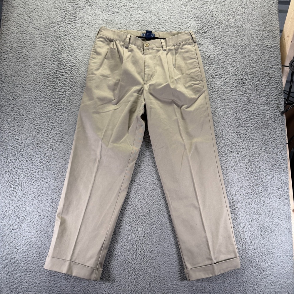 Izod‎ Pant Men's 34x30 Beige Cotton Chino Straight Preppy Career Business Formal